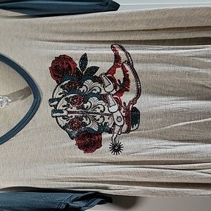 Boots and rose shirt